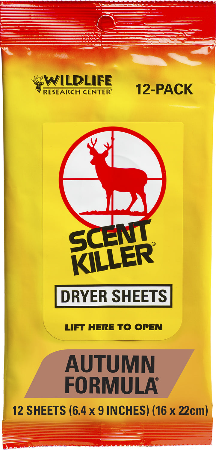 Wildlife Research Scent Killer Autumn Formula Dryer Sheets 12 Count Odor Eliminator