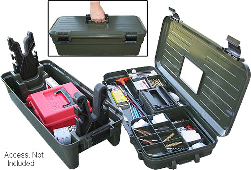 MTM Case-Gard RBMC11 Forest Green Plastic Shooting Range Box with Gun Cleaning Stand
