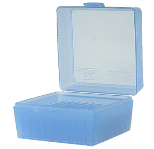 MTM Case-Gard RS10024 100rd Multi-Caliber Clear Blue Ammo Box Flip-Top