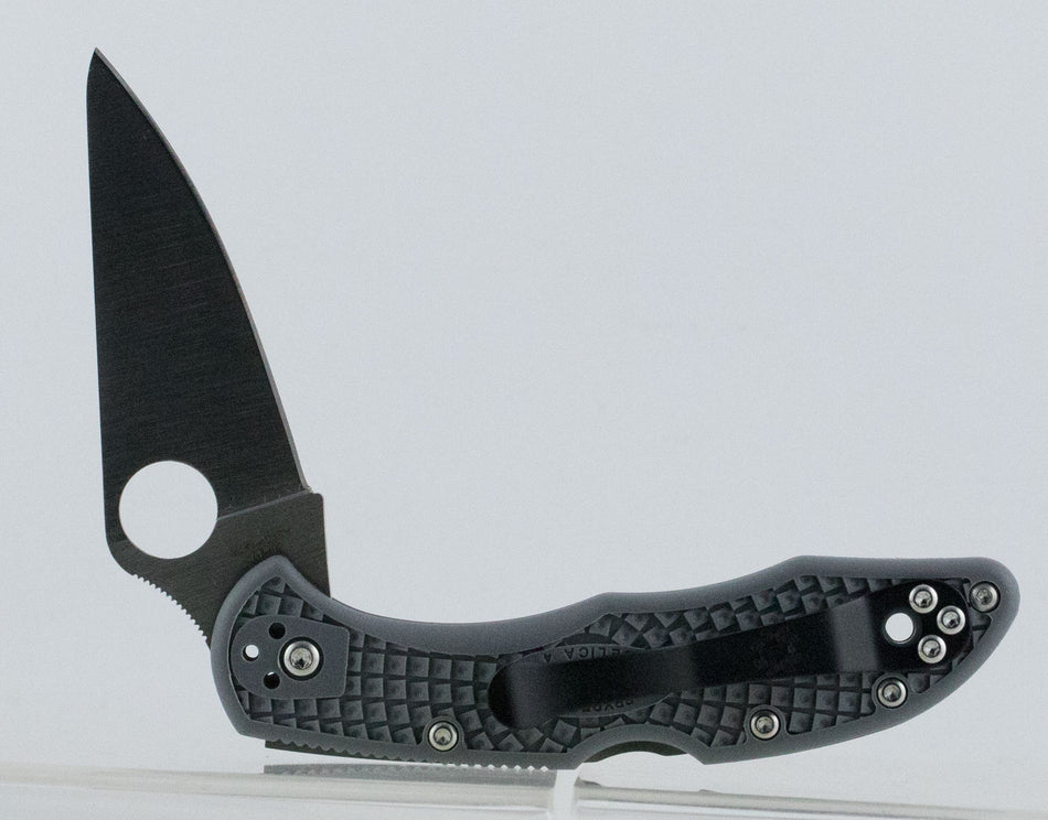Spyderco Delica 4 Lightweight C11FPGY 2.88" Plain Drop Point VG-10 Stainless Blade Gray FRN Handle Folding Knife