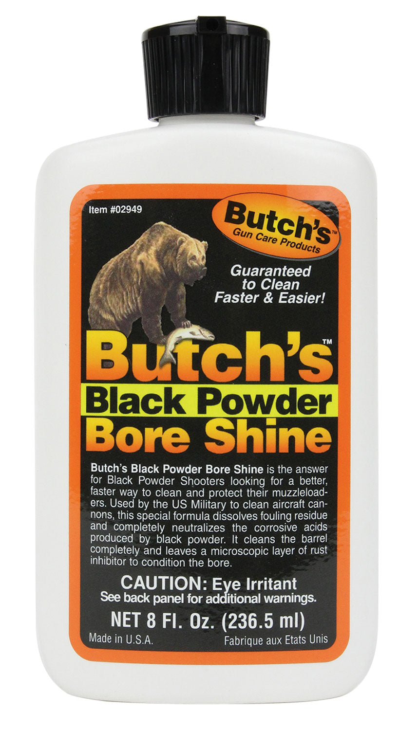 Butch's Black Powder Bore Shine Solvent 8 oz Squeeze Bottle