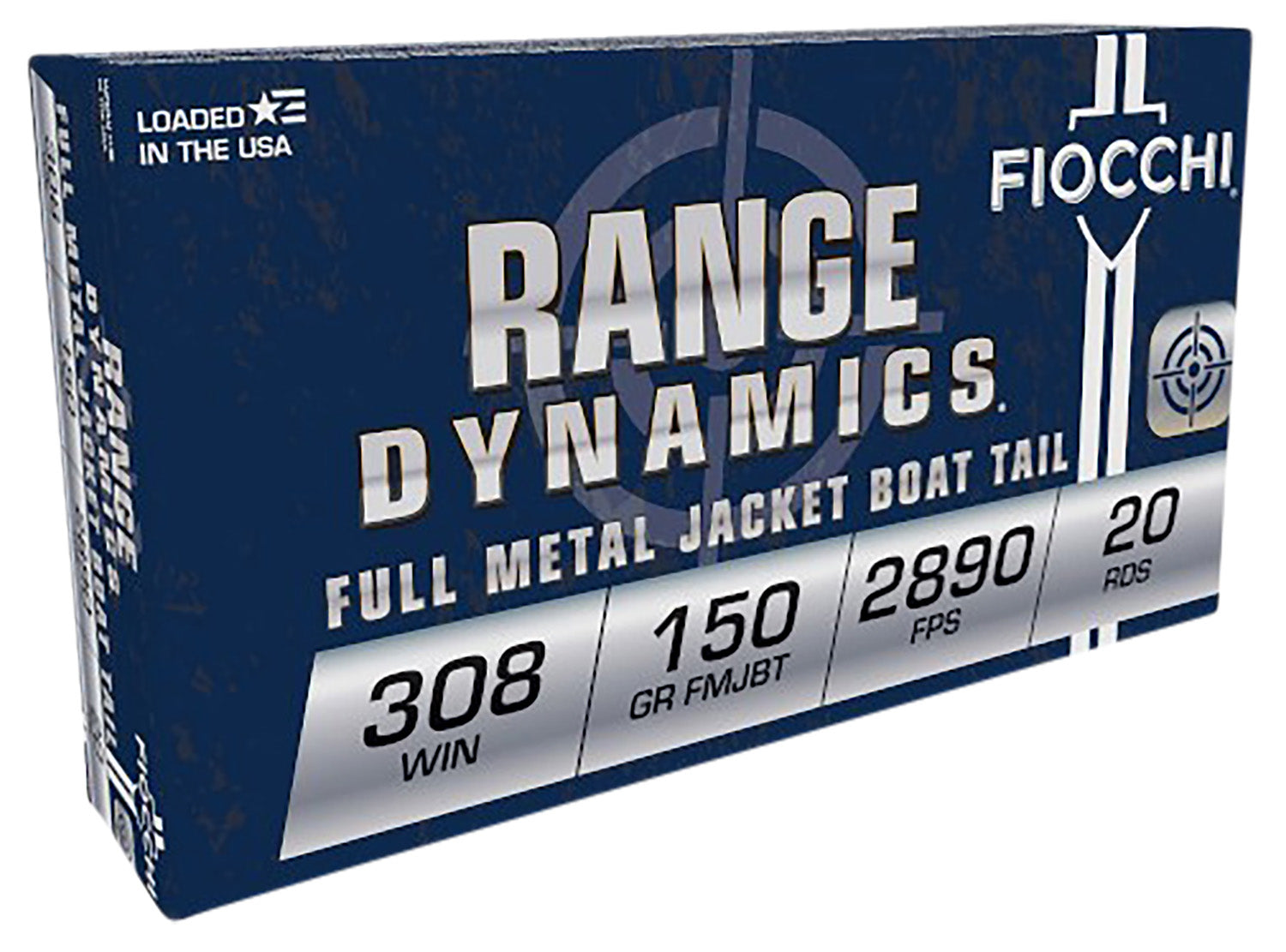 Fiocchi .308 Win / 7.62x51mm 308A Range Dynamics, Range Dynamics Full Metal Jacket, Full Metal Jacket Boat Tail FMJFMJBT 150 Grain