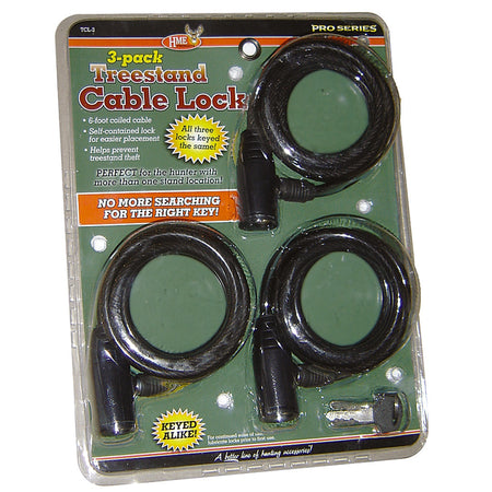 HME Treestand Cable Lock Set 3 pk. with Keys