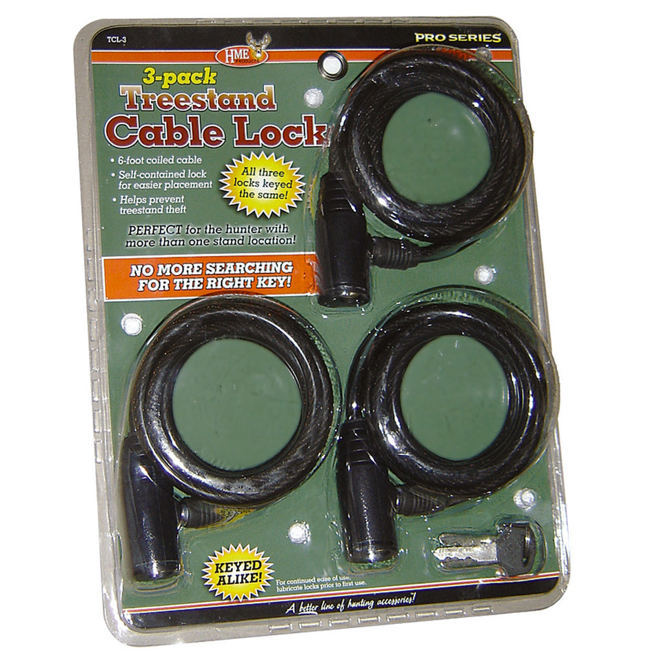 HME Treestand Cable Lock Set 3 pk. with Keys