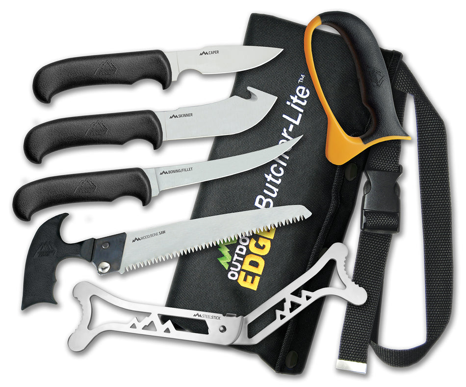 Outdoor Edge ButcherLite BL1 Multi-Knife Field Dressing Set 420J2 SS Blades FRN Black Handle