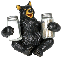 Rivers Edge Hand Painted Resin Bear Salt and Pepper Shaker Set