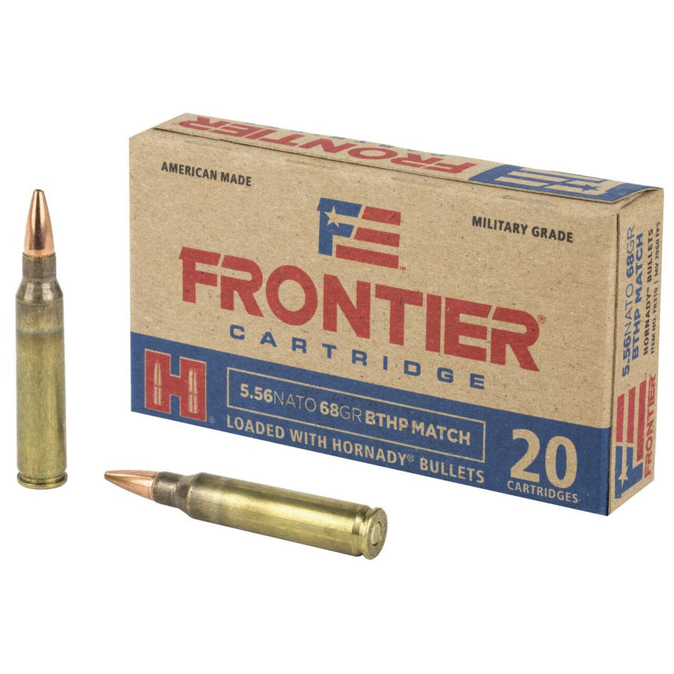 Frontier Cartridge 5.56x45mm NATO FR310 Lake City Military Grade Hollow Point Boat Tail Match 68 Grain