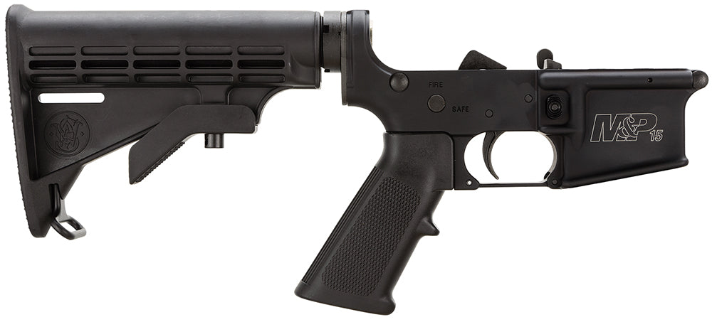 Smith & Wesson 812002 Assembled Lower Receiver for M&P15, 5.56x45mm NATO, 7075-T6 Aluminum, Collapsible Stock & Pistol Grip