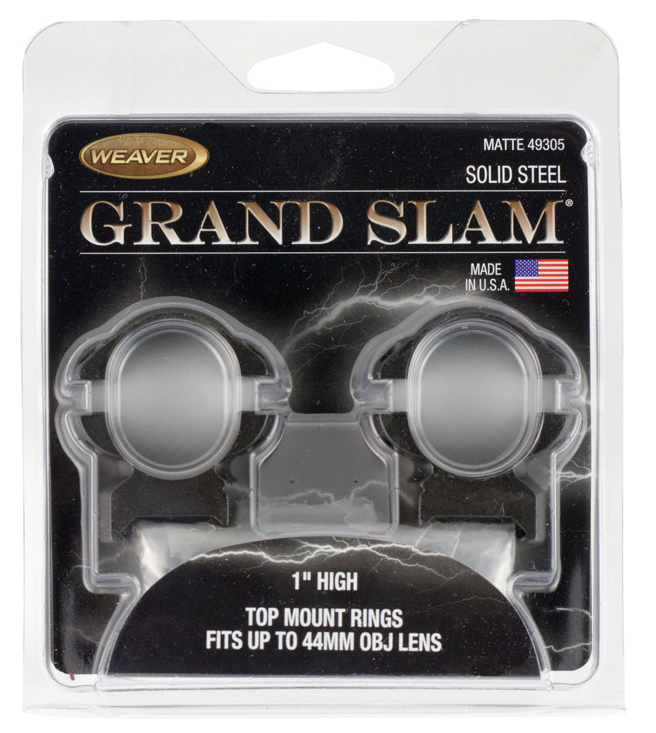 Weaver 49305 Grand Slam Rings Matte Black 1" High