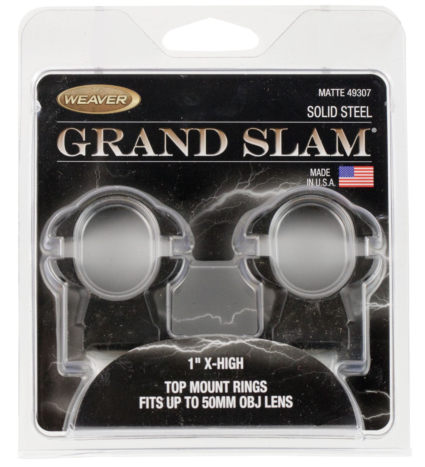 Weaver 49307 Grand Slam Rings Matte Black 1" Extra High