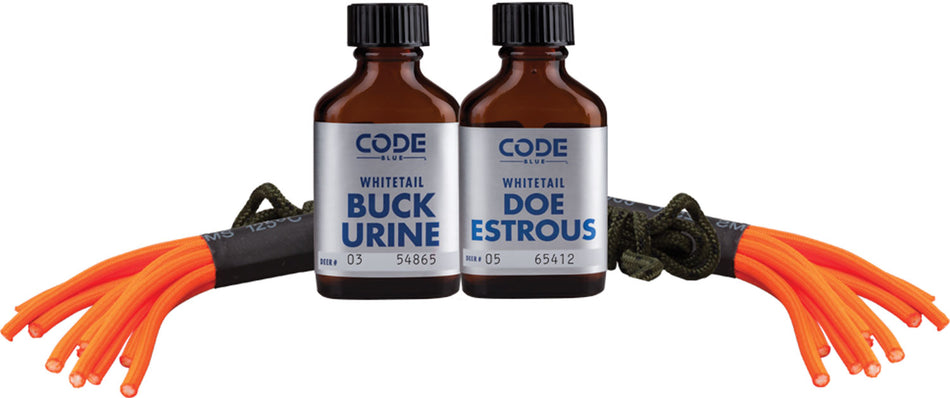 Code Blue Double Drag Whitetail Scent Trail Combo Doe In Estrus Buck Urine OA1074