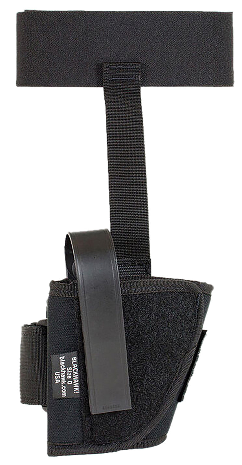 Blackhawk Ankle Holster Size 16 Black Cordura Velcro Retention Fits Med/Large Semi-Auto Pistols 3.25-3.75 Inch Barrel Right Hand