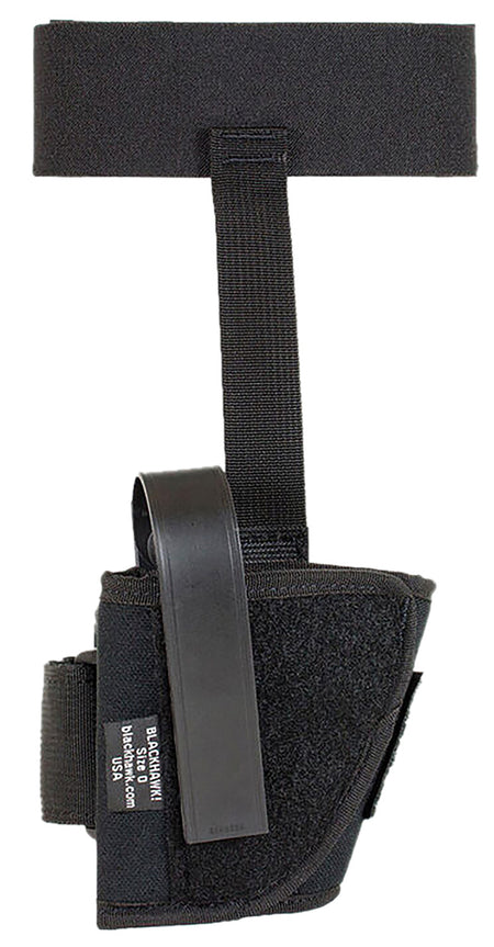 Blackhawk Ankle Holster Size 16 Black Cordura Velcro Retention Fits Med/Large Semi-Auto Pistols 3.25-3.75 Inch Barrel Right Hand