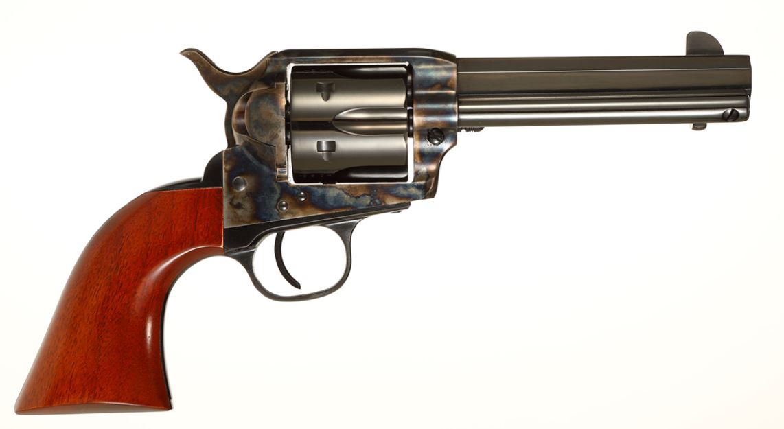 Taylors & Company 556104 1873 Cattleman Drifter 357 Mag Caliber with 4.75" Blued Finish Barrel, 6rd Capacity Blued Finish Cylinder, Color Case Hardened Finish Steel Frame & Walnut Grip