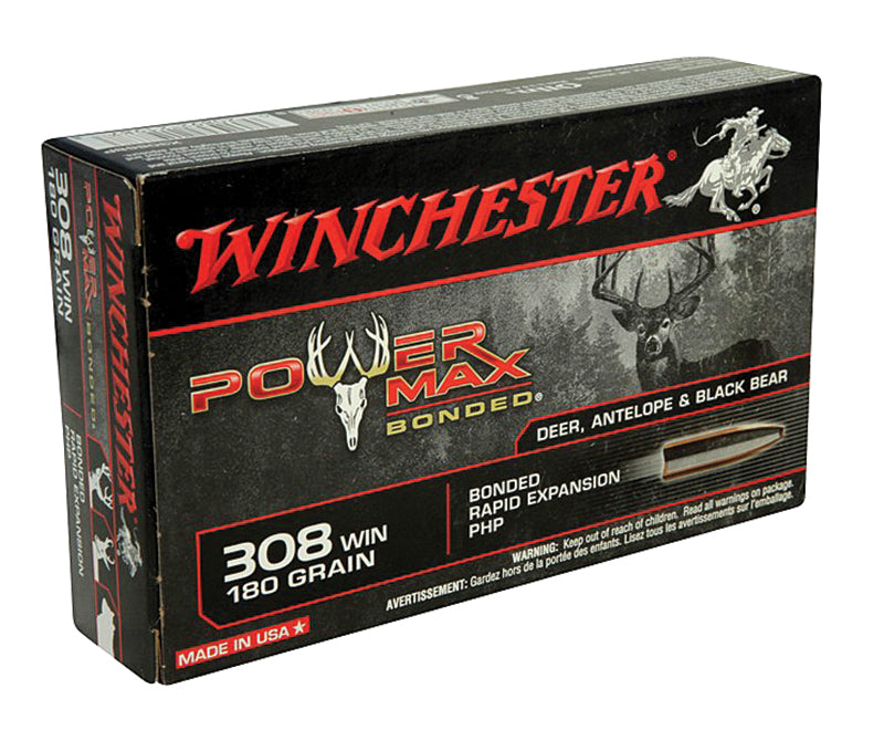 Winchester Ammo X3086BP Power Max Bonded  308 Win 180 gr Bonded Rapid Expansion PHP 20 Per Box/ 10 Cs