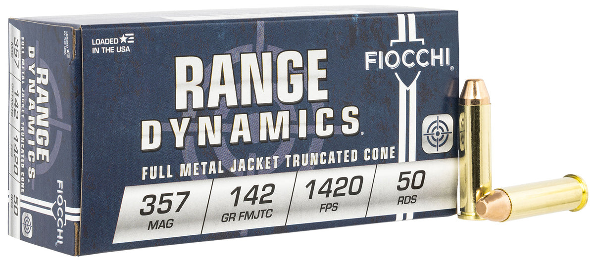 Fiocchi .357 Magnum 357F Range Dynamics Full Metal Jacket Truncated Cone 142 Grain