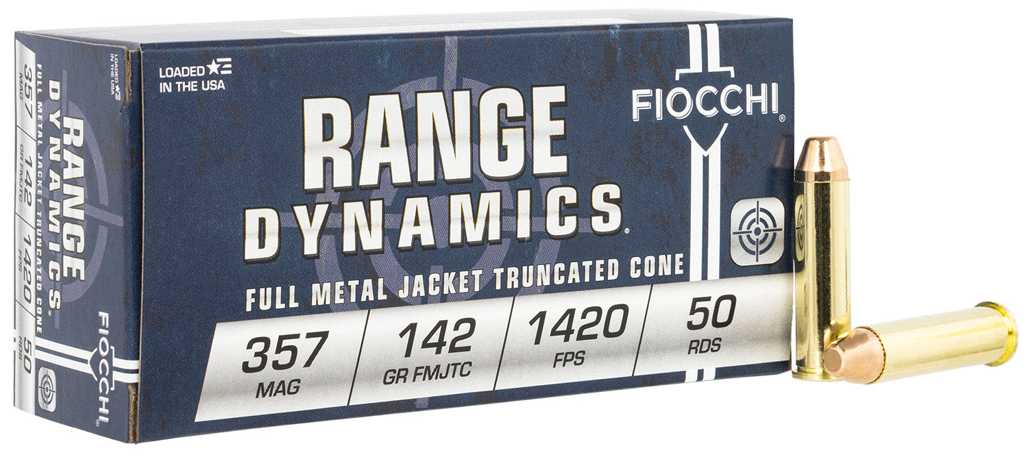 Fiocchi .357 Magnum 357F Range Dynamics Full Metal Jacket Truncated Cone 142 Grain