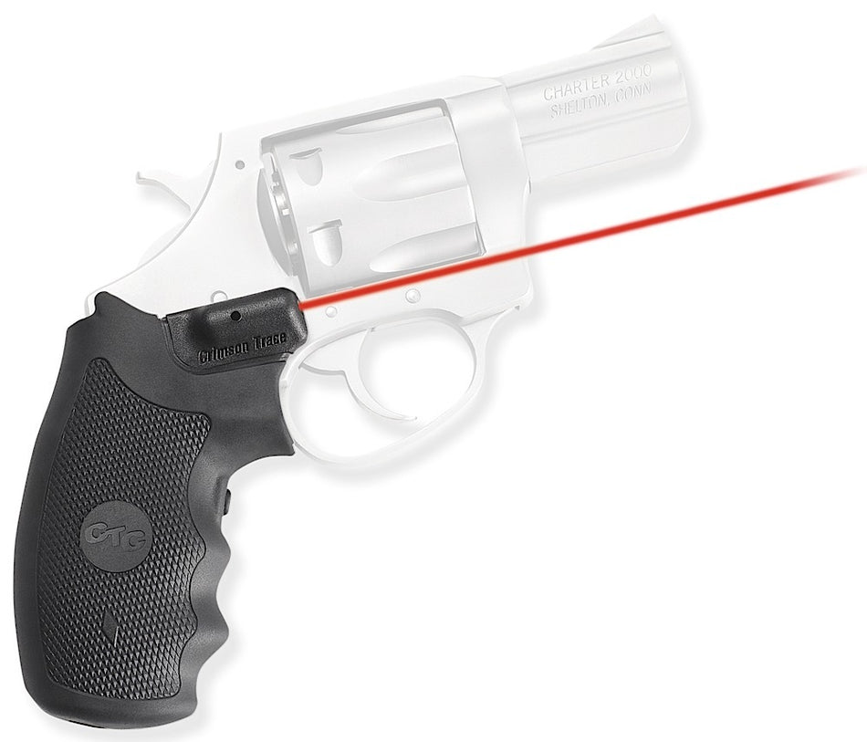 Crimson Trace Lasergrips Fits Charter Arms Revolvers, Front Activation Red Laser 633nM 5mW, Black Polymer