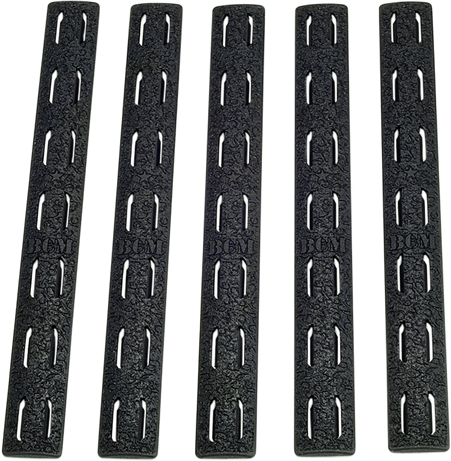 Bravo Company KMRRPBLK5 KeyMod 5.55 Inch Rail Panel Strips Black Polymer 5 Pack