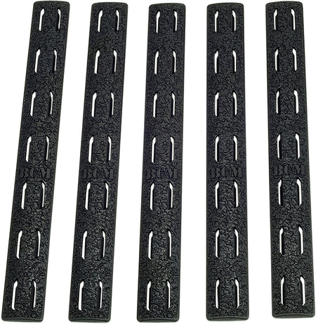 Bravo Company KMRRPBLK5 KeyMod 5.55 Inch Rail Panel Strips Black Polymer 5 Pack