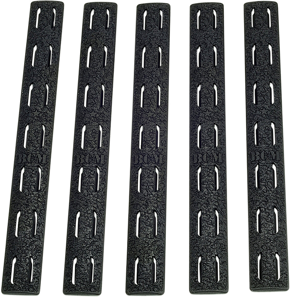 Bravo Company KMRRPBLK5 KeyMod 5.55 Inch Rail Panel Strips Black Polymer 5 Pack