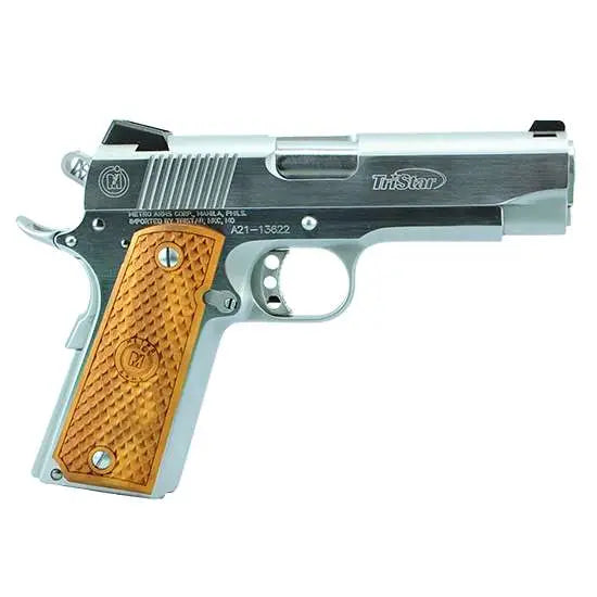TriStar American Classic Commander 1911 9mm Luger Pistol, Chrome Finish