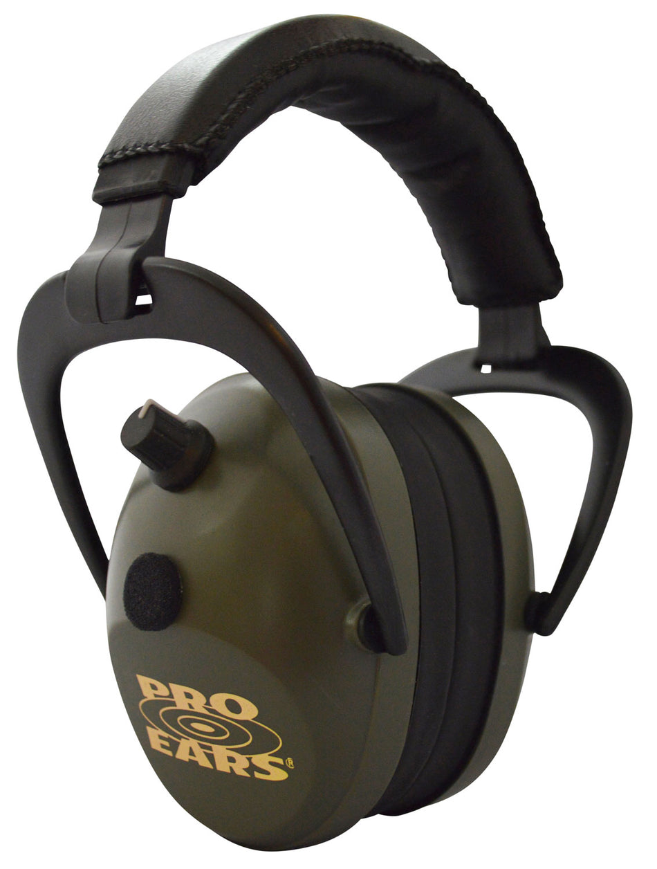 Pro Ears Gold II 26 Over The Head 26dB Electronic Hearing Protection Muff Black/Green Adult 1 Pair
