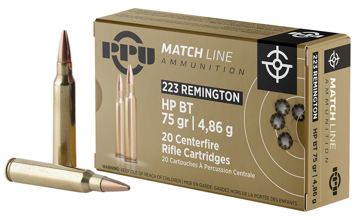 Prvi Partizan .223 Remington PPM2232 Match Hollow Point Boat Tail HPBT 75 Grain