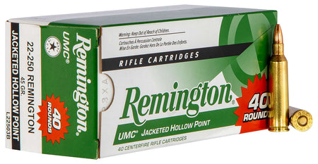 Remington .22-250 Remington 23769 UMC Value Pack Jacketed Hollow Point JHP 45 Grain