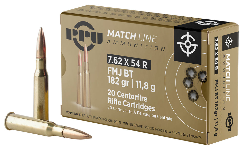 Prvi Partizan 7.62x54mmR PPM7 Match Full Metal Jacket FMJ 182 Grain