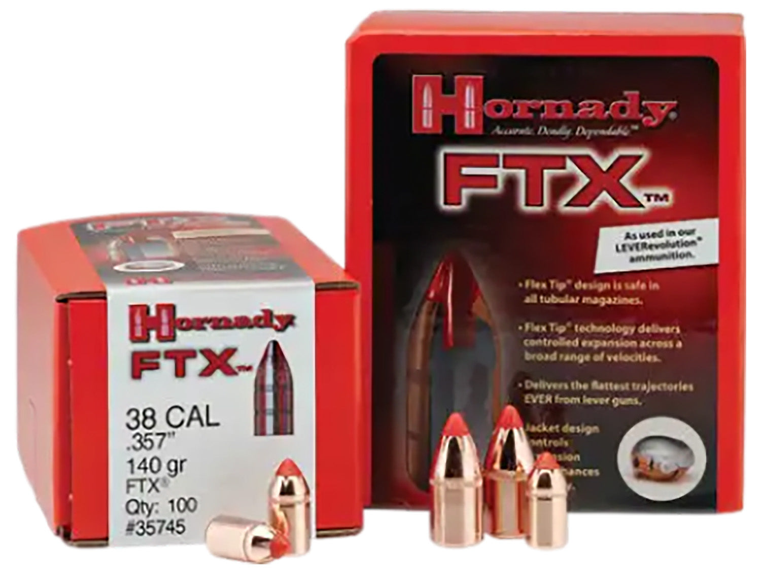 Hornady FTX .308 160gr Lever Action Flex Tip Expanding Bullets Box of 100