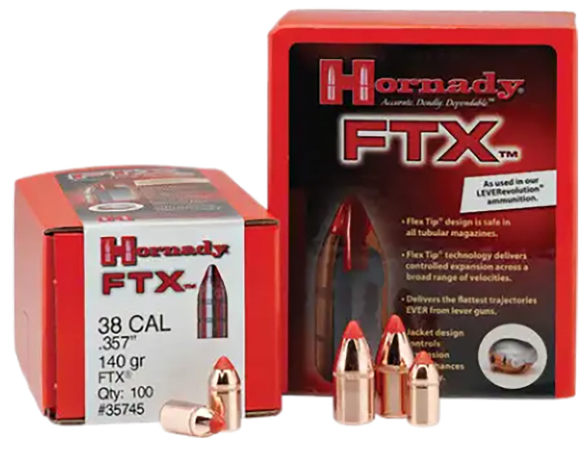 Hornady FTX .358 200gr Lever Action Flex Tip Expanding Bullets Box of 100