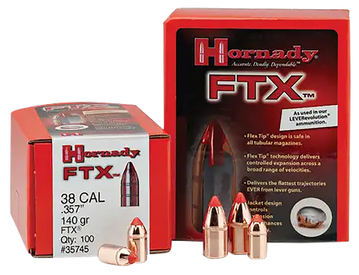 Hornady FTX .452 250gr Lever Action Flex Tip Expanding Bullets Box of 50