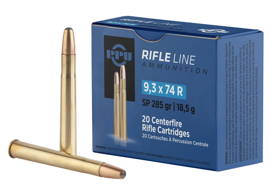 Prvi Partizan 9.3x72mmR PP9374 Metric Rifle Soft Point SP 285 Grain