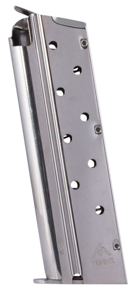 Mec-Gar MGCGOV9LN 1911 Government 9mm Luger 9rd Nickel Detachable Standard Magazine