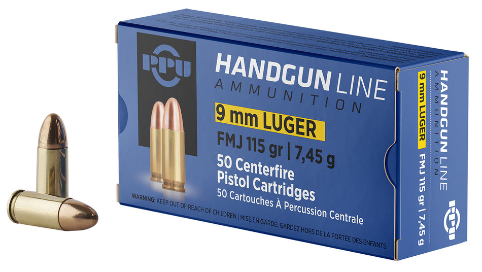 Prvi Partizan 9mm Luger/Parabellum PPH9F1 8605003811701 Full Metal Jacket FMJ 115 Grain