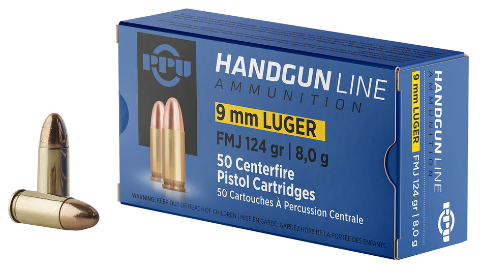 Prvi Partizan 9mm Luger/Parabellum PPH9F2 8605003813262 Full Metal Jacket FMJ 124 Grain