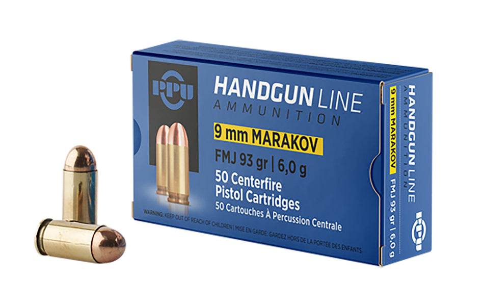 Prvi Partizan 9mm Makarov PPH9MF Full Metal Jacket FMJ 93 Grain