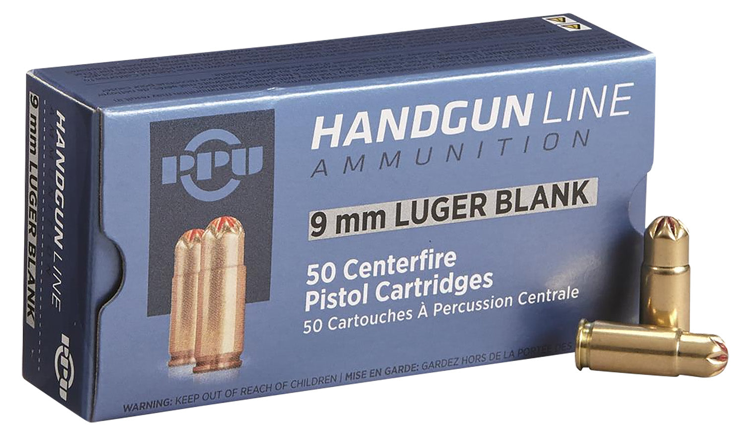 PPU Blank Rounds Brass 9mm