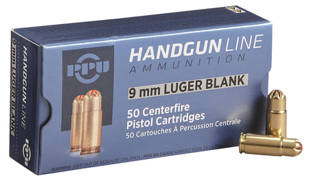 PPU Blank Rounds Brass 9mm