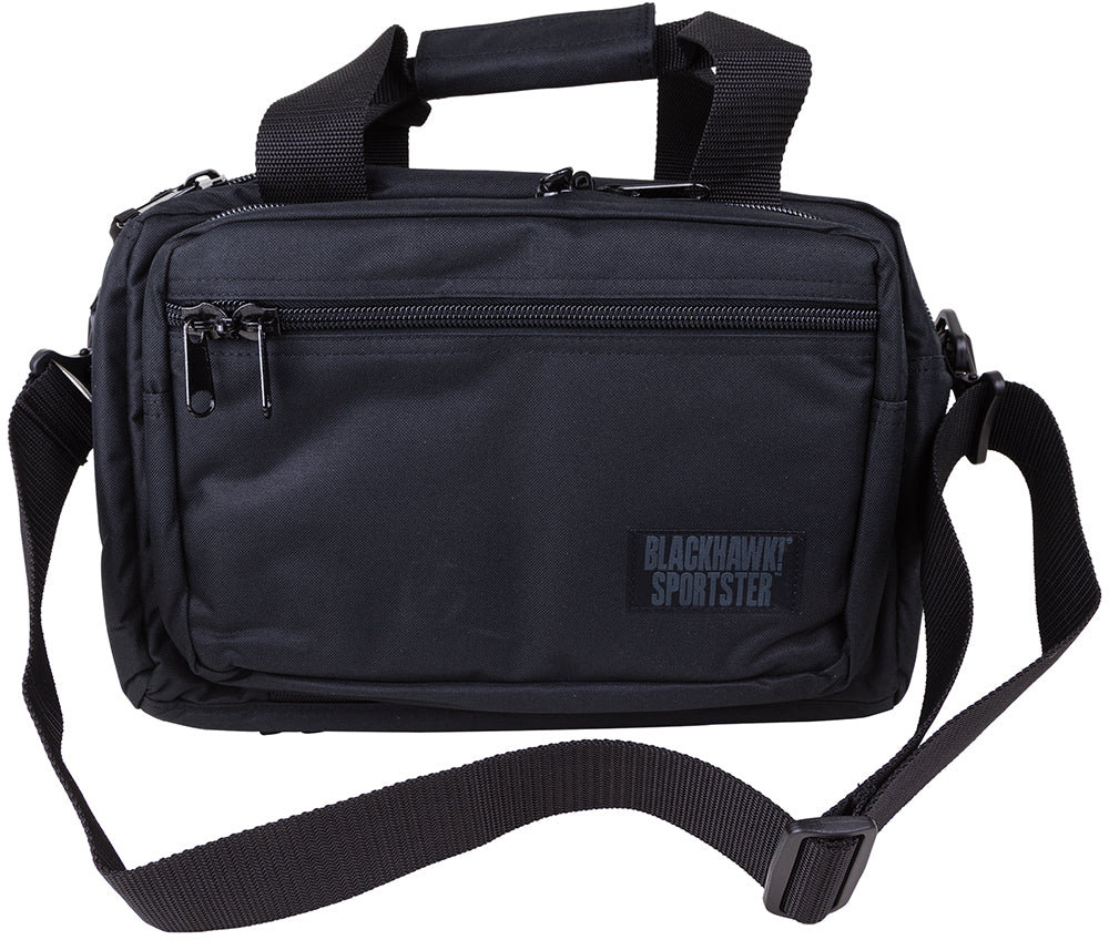 Blackhawk 74RB01BK Sportster Deluxe Black 600D Polyester Handgun Bag 2-Gun Capacity Dual Zip