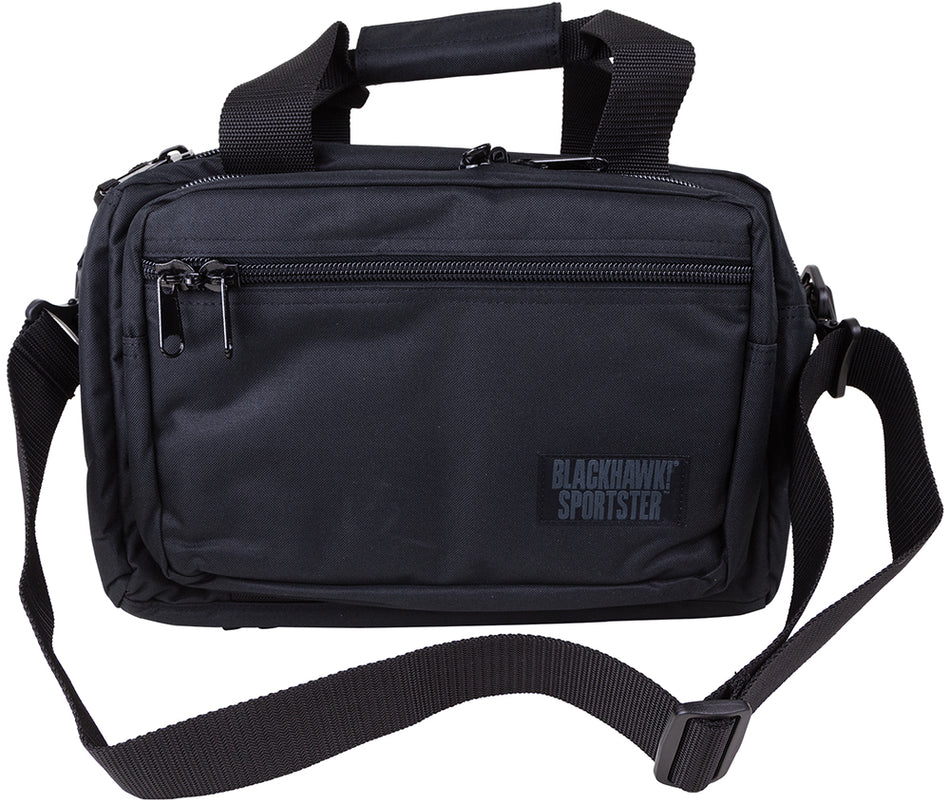 Blackhawk 74RB01BK Sportster Deluxe Black 600D Polyester Handgun Bag 2-Gun Capacity Dual Zip