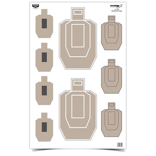 B/C EZE-Scorer 23"x35" Multi IPSC Practice Shooting Target 100-Pack