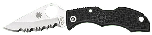 Spyderco Ladybug 3 LBKS3 1.94" Serrated Modified Clip Point VG-10 Stainless Blade Black FRN Handle Folding Knife