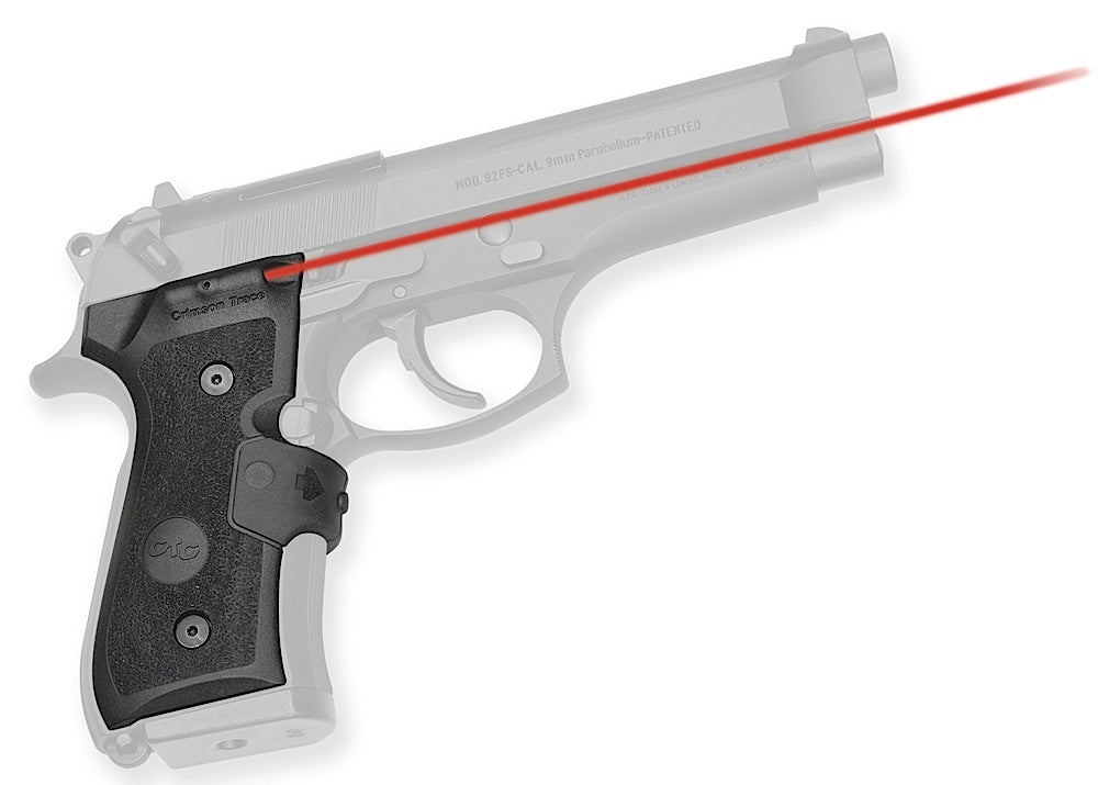 Crimson Trace Lasergrips Mil-Spec Fits Beretta 92/96 and M9, MIL-STD-810F Red Laser, Black Polymer