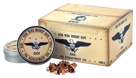 CCI 301 Brass Four Wing Musket Caps for Black Powder Firearms 1000/Box