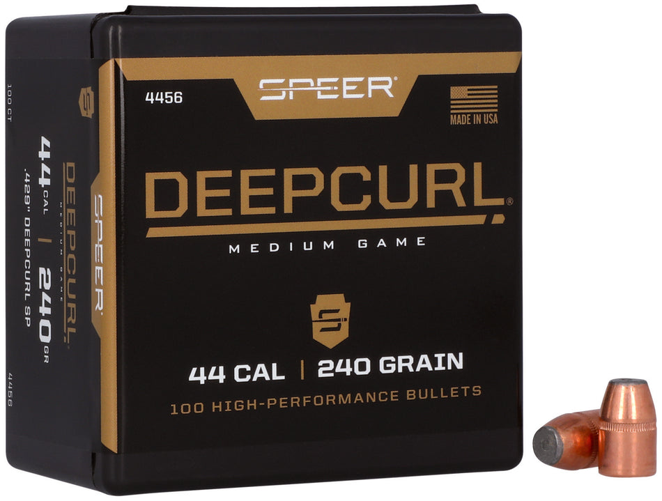 Speer 4456 DeepCurl 44 Caliber .429 240 Grain Soft Point Bullets Box of 100