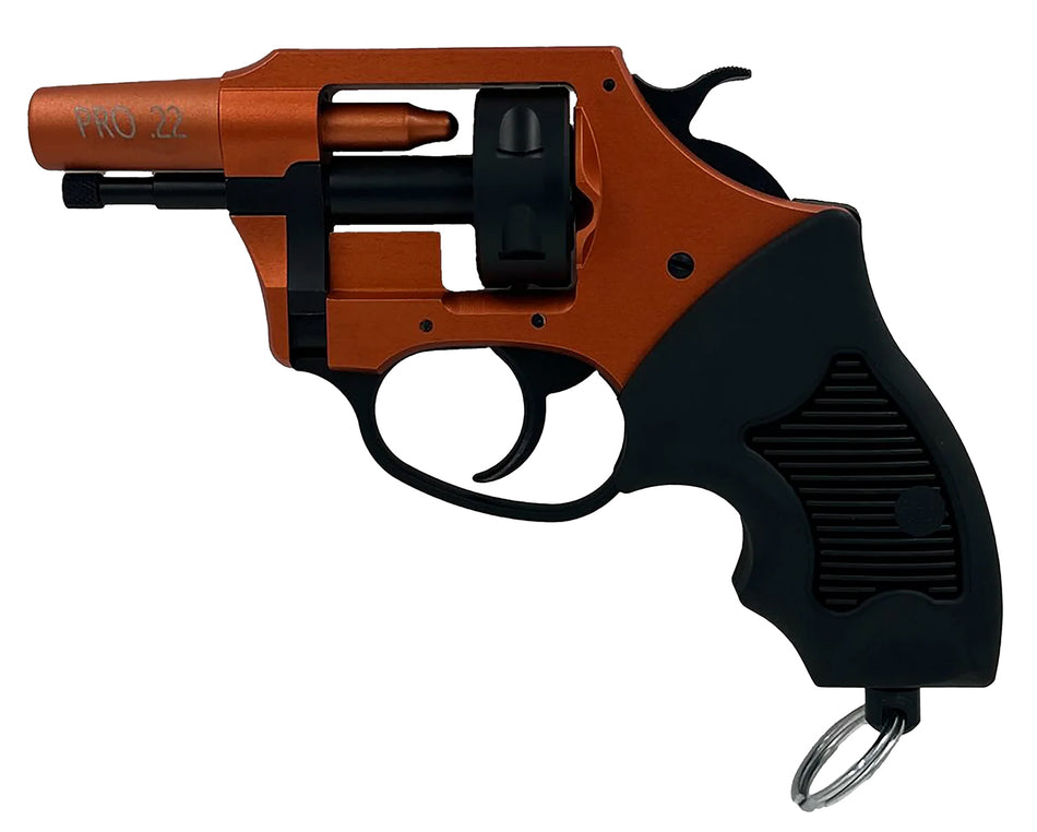 Charter Arms Pro 22 Blank Pistol Orange Cerakote 6rd Black Rubber Grips 82290