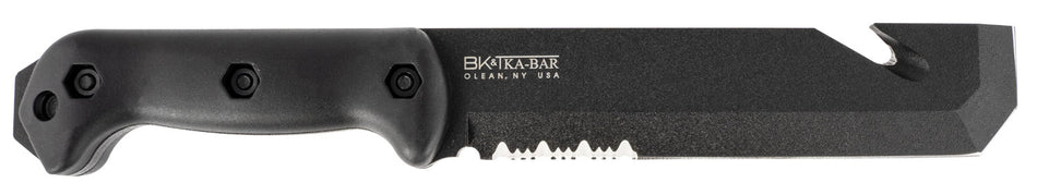 Ka-Bar BK3 Becker Tac Tool Fixed Blade 7" Part Serrated 1095 Cro-Van, Chisel & Wire Cutter, Black Ultramid Handle