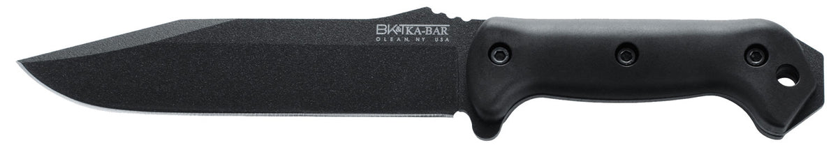 Ka-Bar BK7 Becker Combat Utility Fixed Blade 7" Plain 1095 Cro-Van, Black Ultramid Handle & Polyester Sheath
